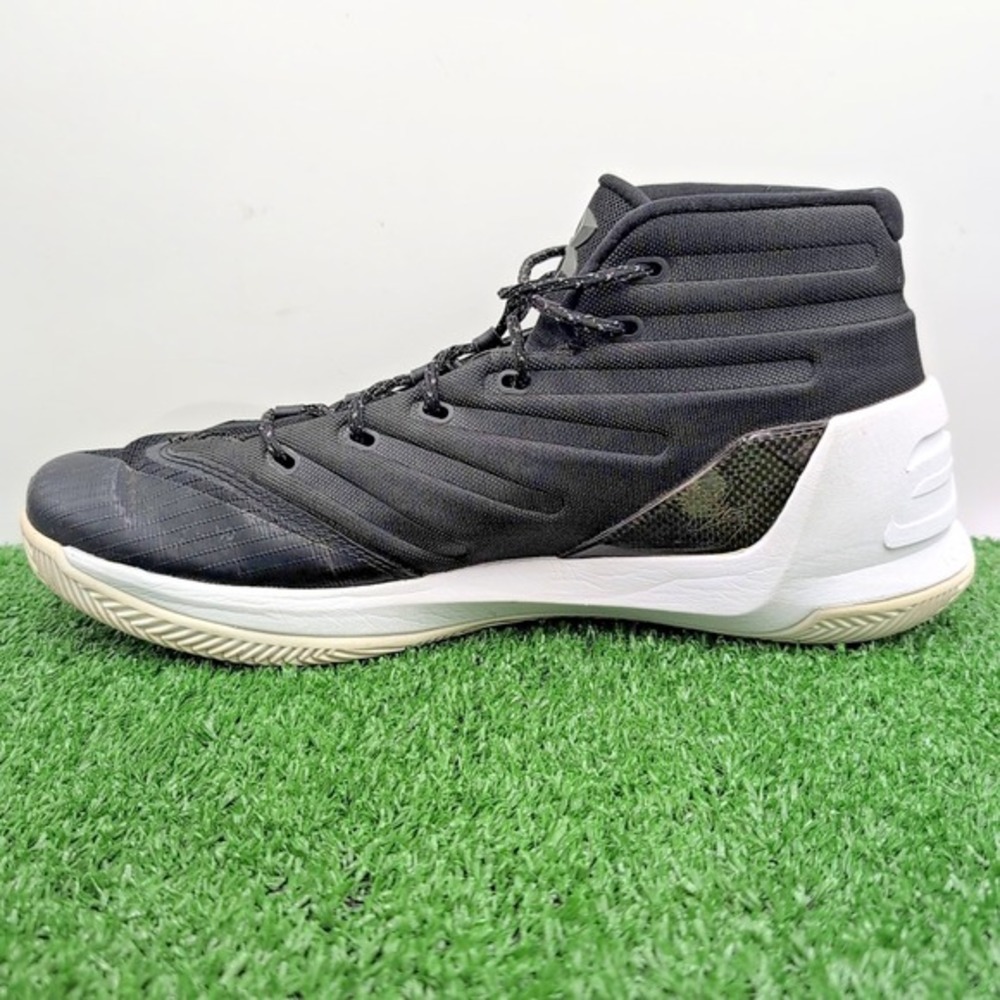 Under Armour Curry 3 Cyber Monday Shoes Mens Size 13 Medium Black White Sneakers - Picture 3 of 12
